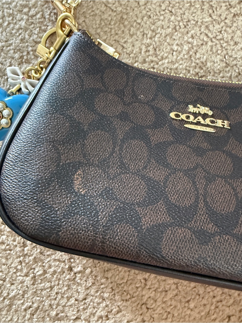 Never Used Coach Signature Small Saddle Bag in Brown With Purse Charm Included - Picture 2 of 13